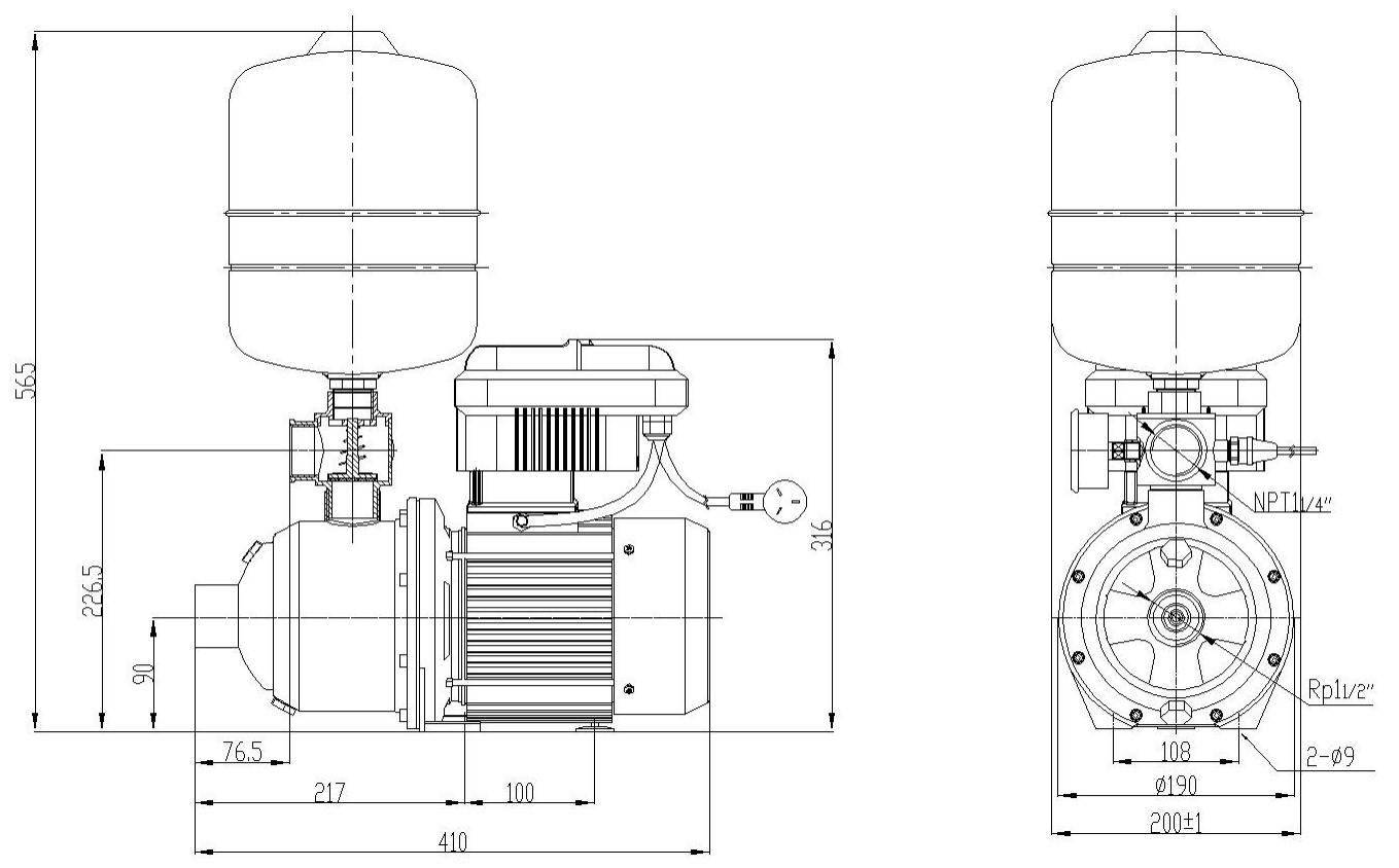 Installation Drawing Parameter: