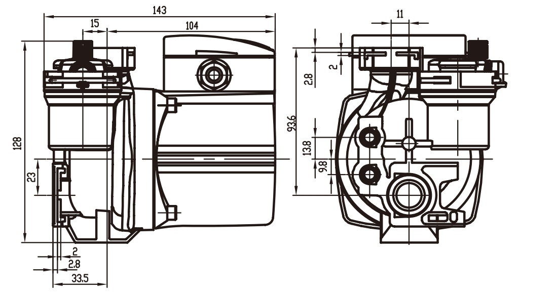 Wall hung gas boiler Pump