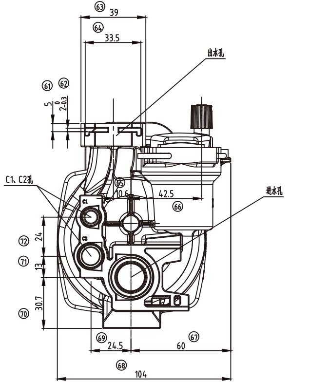 Wall hung gas boiler Pump