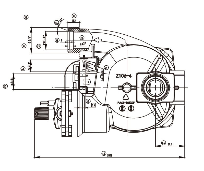 Wall hung gas boiler Pump