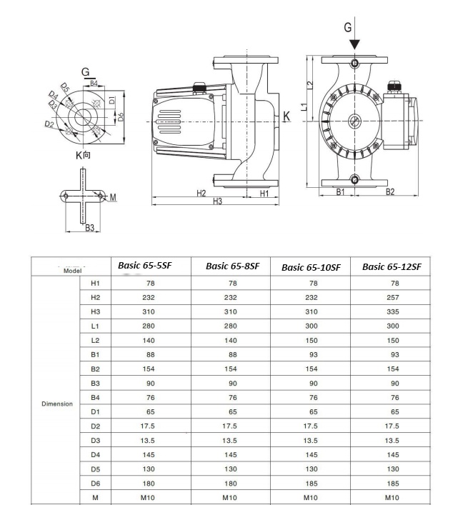 Basic 65-10SF Installation Drawing