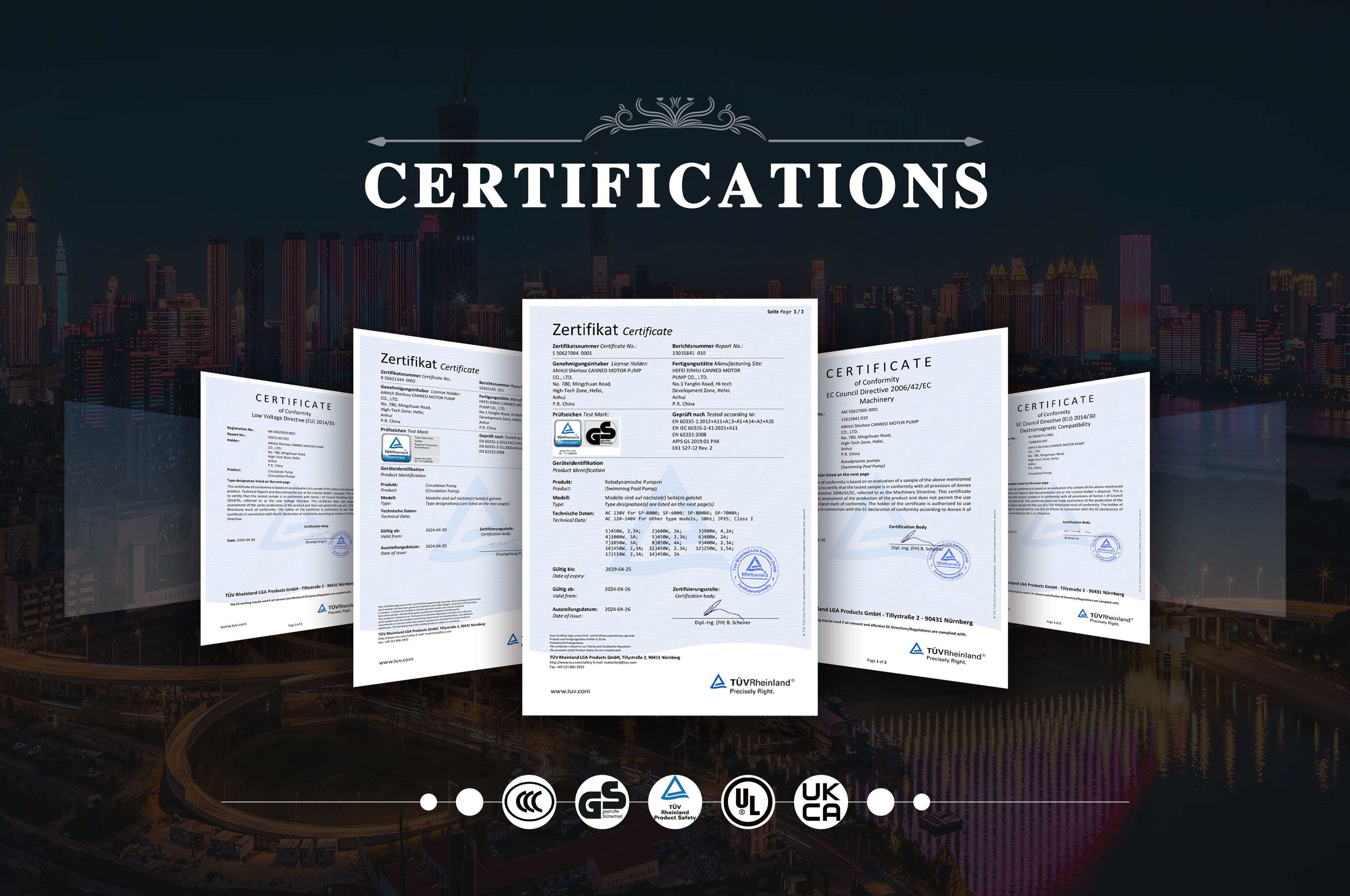 Shinhoo certifications